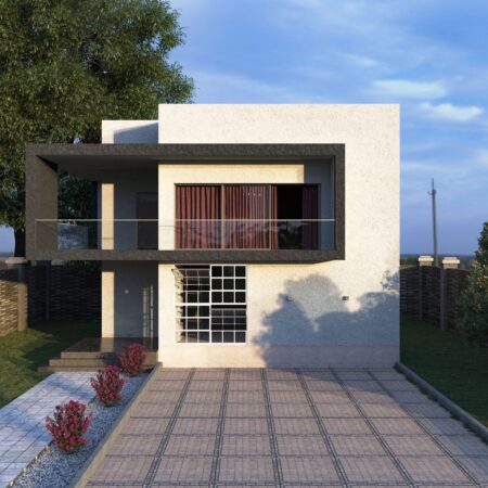 Two-Story Residential House Design – Multi-Level Floor Plan Concept