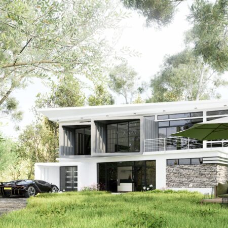 Custom Home Exterior Design Concept – Residential Façade & Curb Appeal Plan